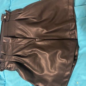 Faux leather shorts